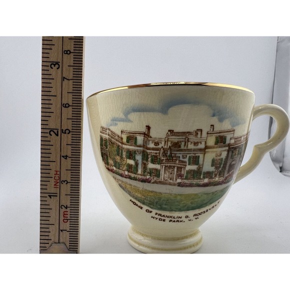 Vintage Crown Devon‎ Jonroth England Franklin D. Roosevelt Gold Rim Teacup - Picture 7 of 8